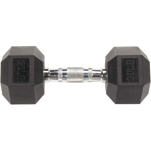 BalanceFrom Rubber Encased Hex Dumbbell Single DB20S